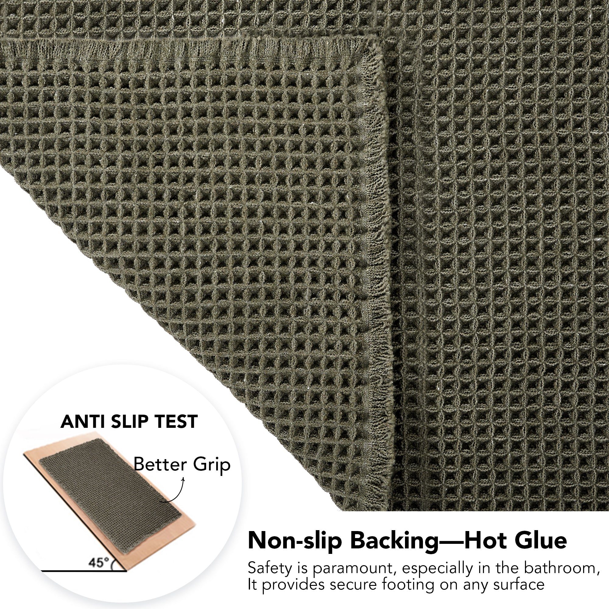 Deconovo Waffle Grid Bathroom Floor Mat Non Slip Absorbent Rug