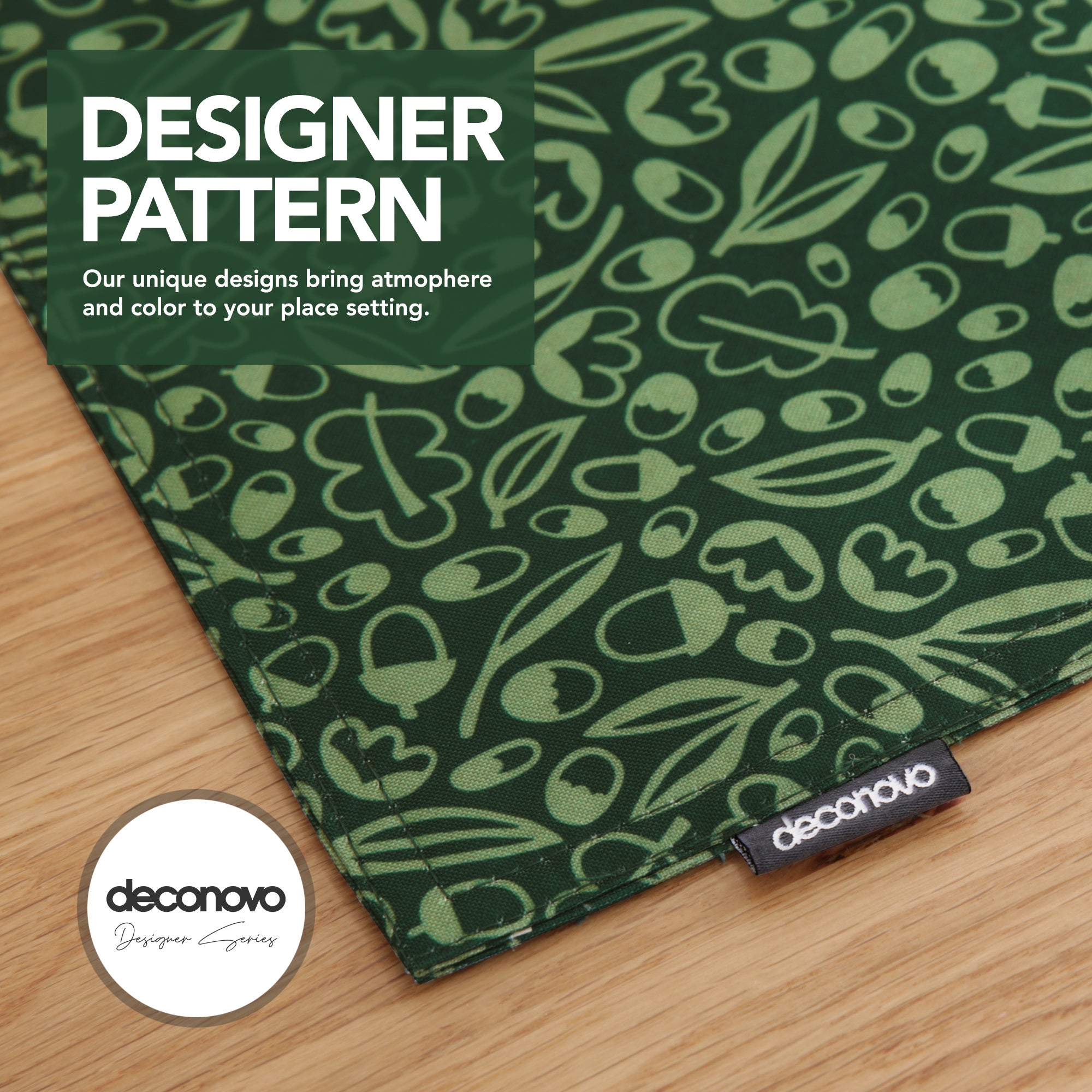 Deconovo Reversible Waterproof Oxford Placemats 12"x18" | Floral & Solid Set of 4