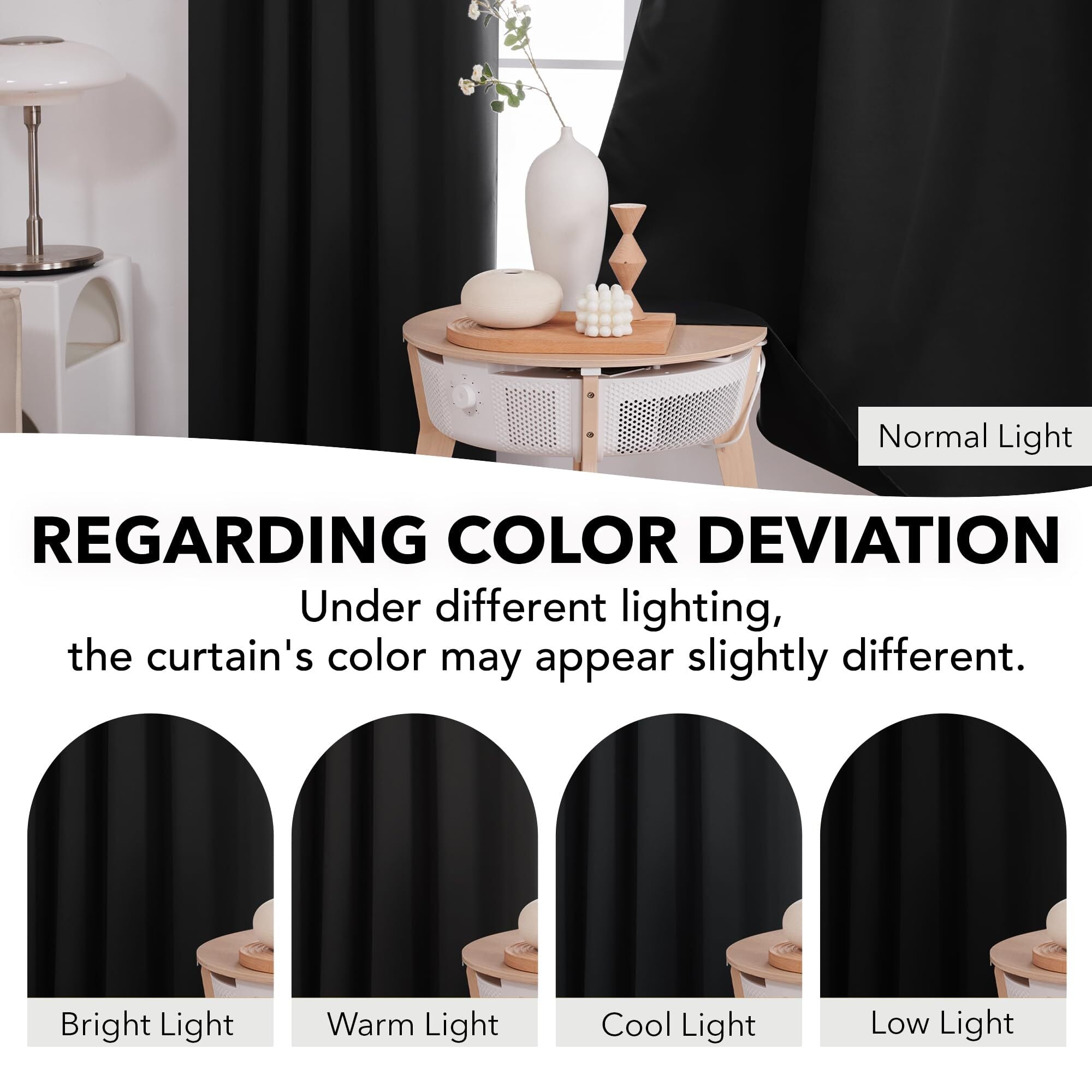 Deconovo Blackout Curtains 2 Panels - 42" W, Back Tab, Room Darkening