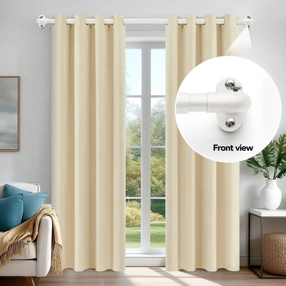 Deconovo Adjustable Wraparound Curtain Rod for Blackout and Room Darkening Curtains