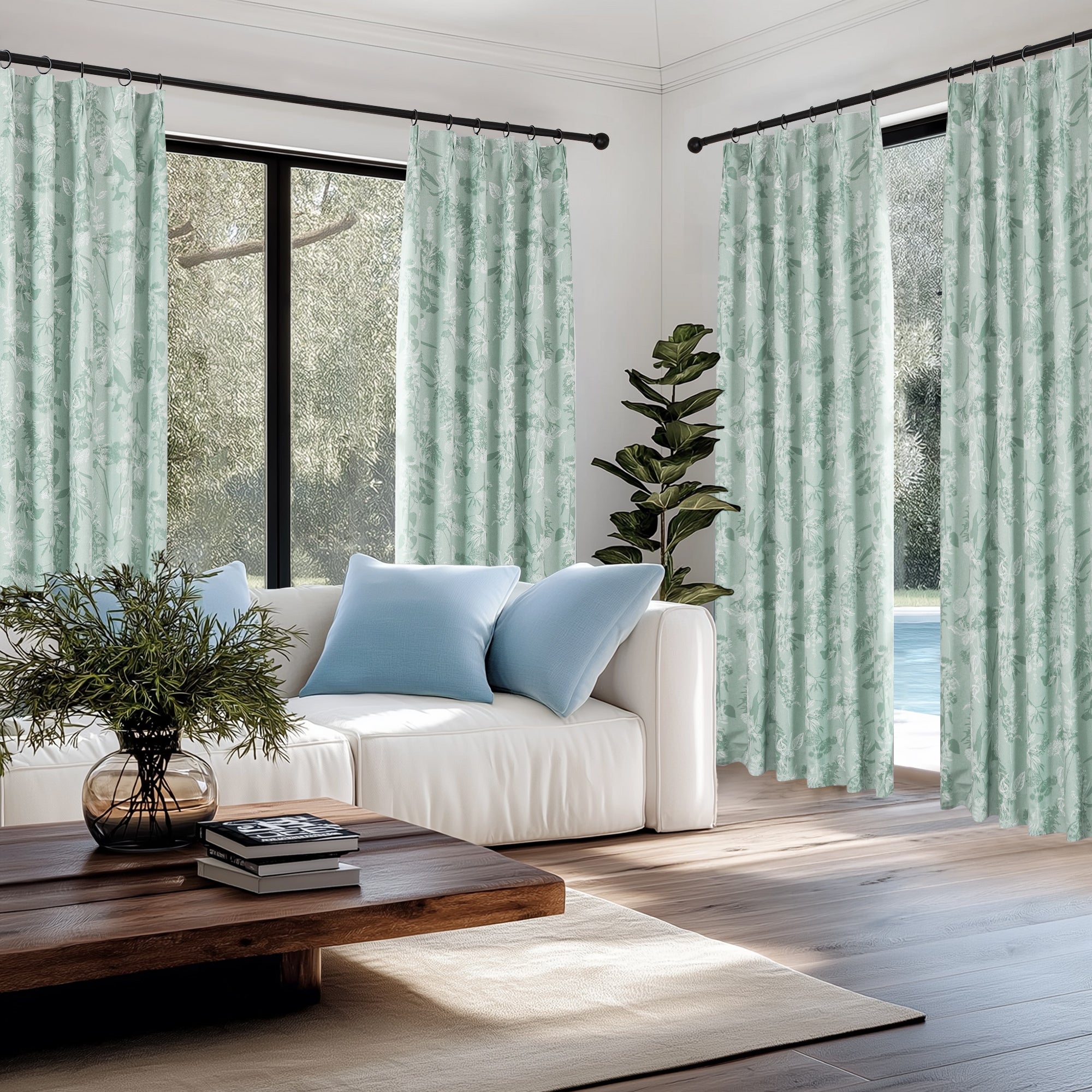 Deconovo Recycled Blackout Curtains, Pinch Pleat, 2 Panels